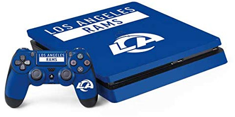 Skinit Decal Gaming Skin Compatible with PS4 Slim Bundle - Officially Licensed NFL Los Angeles Rams Blue Performance Series Design