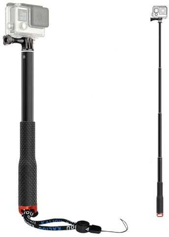 94cm Ausziehbar Wasserdicht Selfie Stick Kompatibel mit Gopro AKASO | Kompatibel mit Go pro Hero 13 12 11 10 DJI Osmo Action 4 5 Pro AKASO EK7000 V50 X WOLFANG Action Kamera, Unterwasser Zubehör