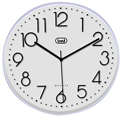 Trevi OM 3508 S Orologio da Muro al Quarzo con Movimento Silenzioso Sweep, Diametro 30 cm, Bianco