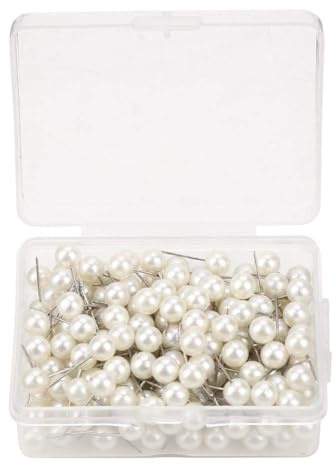 Map Tacks Push Pins Round Plastic Head Tacks Pushpin Marking Thumbtacks Pins for Cork Board Notice Board Bulletin Board Fabric Marking(White)