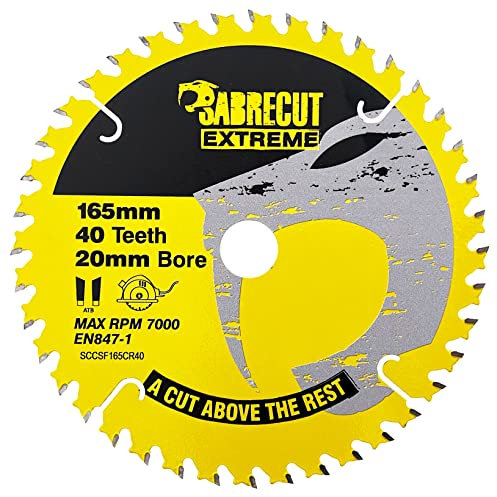 1 x SCCSF165CR40 SabreCut 165mm 40T x 20mm Bore Circular Saw Blade