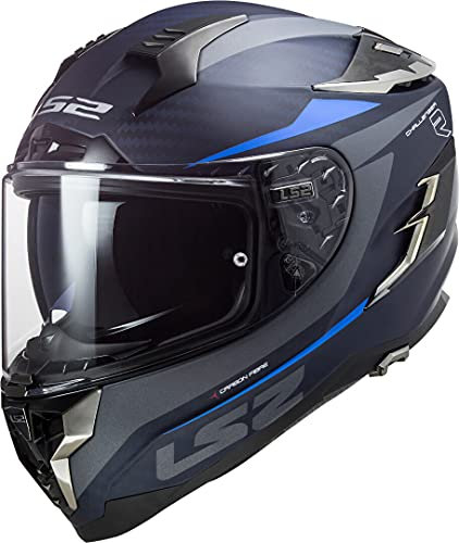 LS2 Herren NC Motorrad Helm, Schwarz/Blau, XS