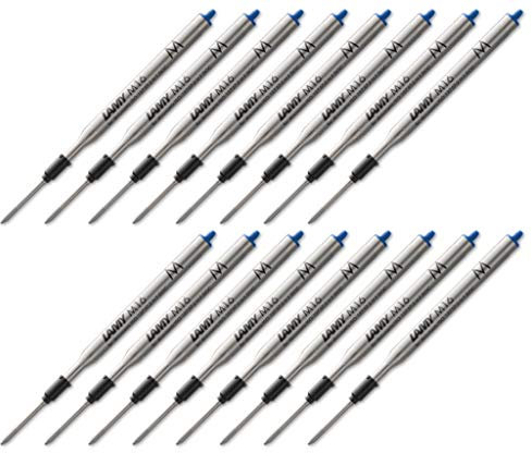 Lamy 1200152 M16 Kugelschreiber-Mine Metall Mine M, blau (16er Pack)
