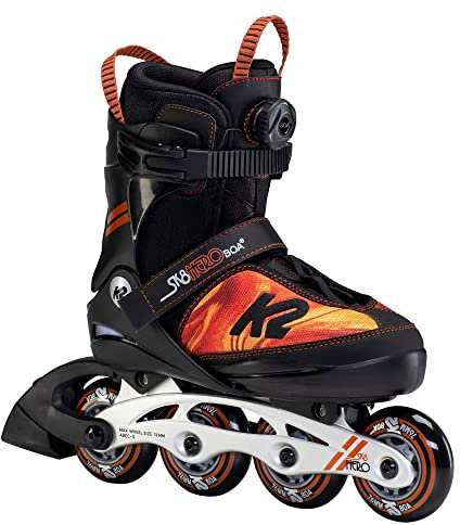 K2 Skates Jungen Inline Skates SK8 Hero BOA ALU, Black - orange, 30F0118.1.1.L