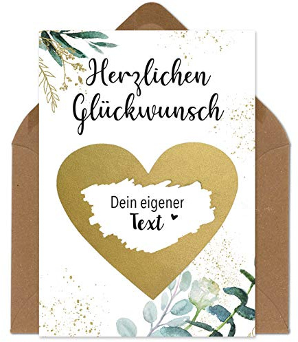 OWLBOOK® Rubbelkarten zum selber beschriften - Herzlichen Glückwunsch - Rubbellos für eigenen Text Geschenke Geschenkideen für Frauen zum Geburtstag