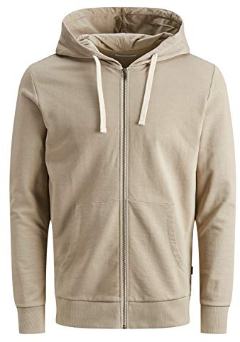 JACK & JONES JJEHOLMEN Sudadera con Capucha y Cremallera para Hombre Noos 12136884, Beige Crockery, M