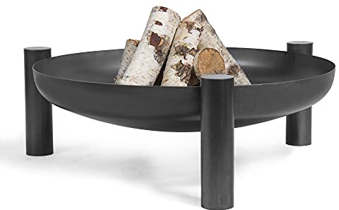 Cookking Brasero rond Palma - Foyer rustique pour jardin et terrasse - Faible résistance au vent - En acier - Noir - 30 x 80 x 80 cm