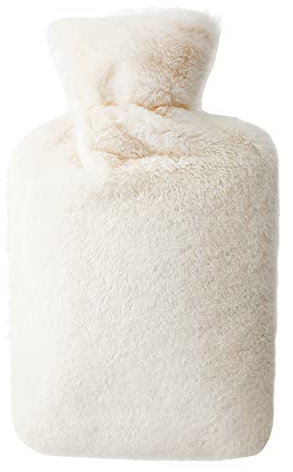 URBZUE Hot Water Bottle with Fleece Cover, 2L Bag for Cold & Hot Therapy, Fluffy for Back Neck Pain Relief for Adult Kids
