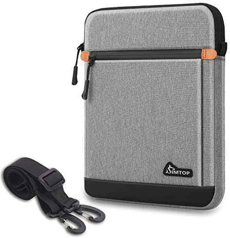 SIMTOP Borsa per Tablet da 12,9 pollici, Borsa a Tracolla impermeabile Grigio per uomo, compatibile con iPad Pro (5a/4a/3a gen) 2023-2018