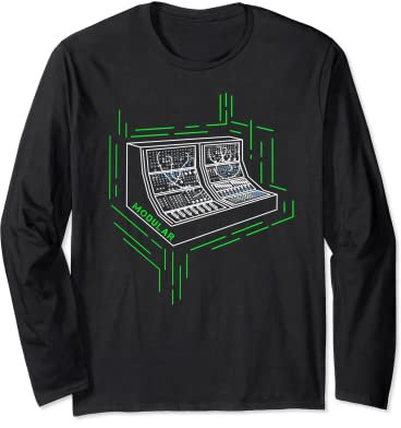 Modular Analogs Synthesizer Techno Waveforms Synths Nerds Langarmshirt