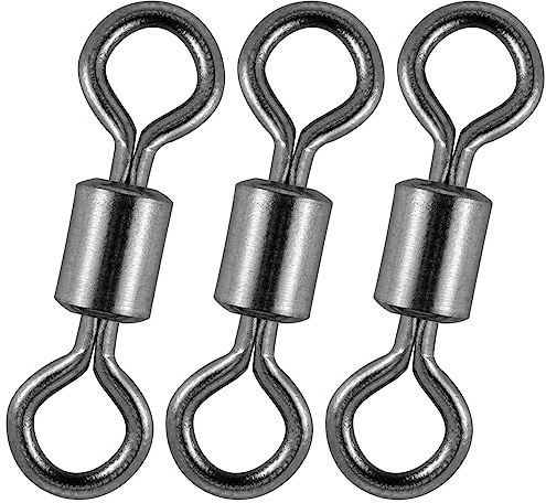 Alwonder Angeln Wirbel Tönnchenwirbel Meeresangelgeräte, Angelanschluss, Tonnenwirbel Edelstahl-Terminal-Tackle, Angelzubehör Spinnwirbel Ton Swivels Angelwirbel Verschiedene Größen Gr.#1/0