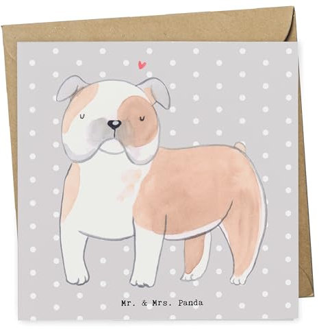 Mr. & Mrs. Panda Grußkarte Englische Bulldogge Lebensretter - Geschenk, English Bulldog, Klappkarte, doppelkarte, anlasskarte, faltkarte, Glückwunschkarte