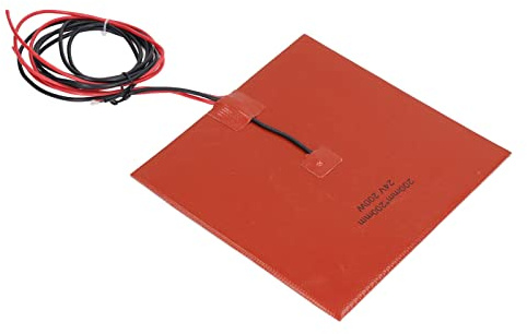 Silikon-Heizmatte, Pad-Heizung 180 °C, 200 X 200 Mm, 200 W, 12 V oder 24 V, Zubehör für 3D-Drucker-Hotbed DC24 V mit 100 K-Thermistor und Selbstklebender Rückseite, Ender 3 3s