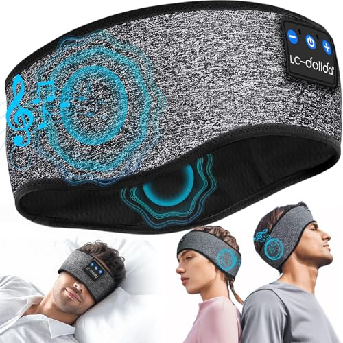 Schlafkopfhörer Bluetooth 5.4 für Seitenschläfer, Atmungsaktives Stirnband | Ultraweiches Schlaf Kopfhörer für heiße Sommernächte/Sport,Kein Ohrdruck, Kopfhörer zum Schlafen,16 Std. Akku,Bluetooth 5.4