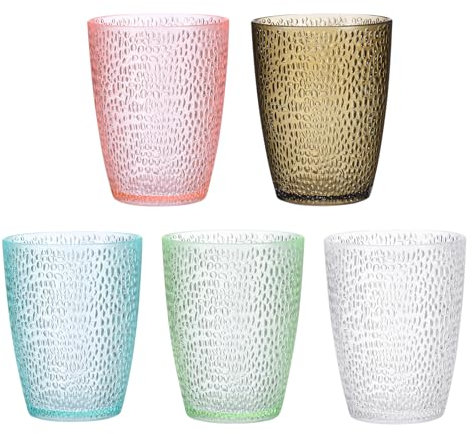QUARKZMAN 10oz Kunststoff Wassergläser, 1Set kunststoffbecher Acrylglas Trinkbecher Unzerbrechlich Camping Gläser Trinkgläser für Campen Party Restaurant Zuhause, Gemischte Farbe