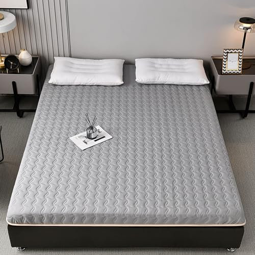 HACSYP Japanische Bodenmatratze, 5 cm Dicke, atmungsaktive Tatami-Bodenmatte, Faltbarer, Dicker Topper, for Jungen, Mädchen und Erwachsene(Grey,150x200 cm)