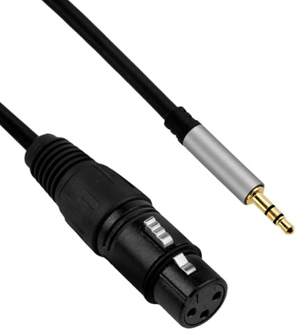 SopwMap Cavo XLR Jack 3,5 mm, Cavo microfono XLR a Jack 1 metro, compatibile con videocamere, fotocamere DSLR, registratori audio per PC