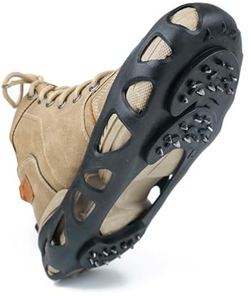 Spikes für Schuhe Winter, Silikon Schuhüberzug, 30 Zähne aus Edelstahl, 4-Größen für 31-48, Schuhspike Schnee Schneeketten Damen Antirutsch Schuhketten Anti Rutsch Schuh Glatteis