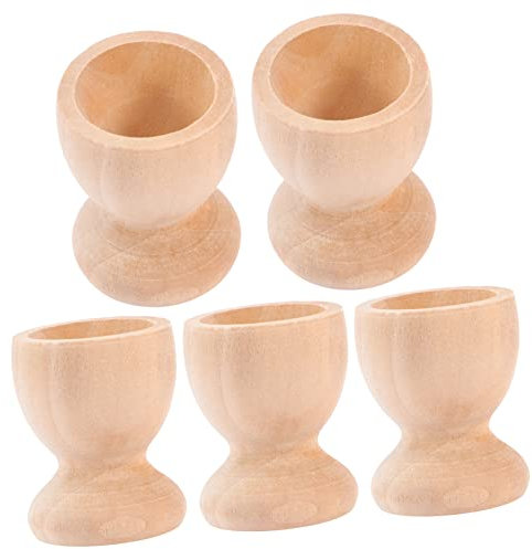 Generico 5 Pz Vassoio per Uova in Legno Stencil per Porta Uova Cartoni delle Uova Gel Tazza portauovo di Pasqua piedistallo portauovo Giocattolo Fai da Te per di Legno