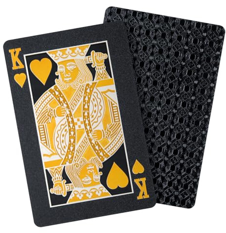 Waterproof Deck of Cards,Gift Playing Cards,Poker Set, Men Pool Poker Cards (Black Diamond)