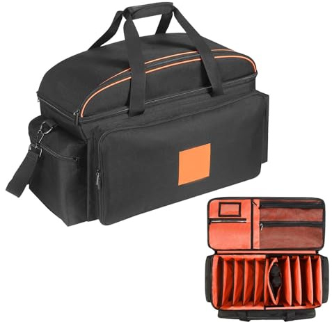 BASSO DI DJ WIRE PER LAPTOP - BASSO DI GIG FILO CAVI | DJ Gig Bag con fondo imbottito staccabile, divisori per attrezzatura audio, custodia per attrezzi DJ, borsa per accessori per musicisti portatili