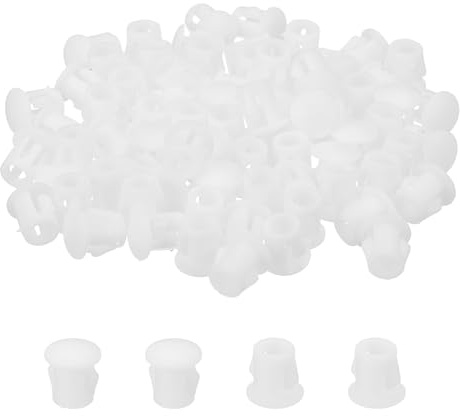 sourcing map 88Pcs Plastic Hole Plugs, 1/4 x 5/16(DxH) Hole Cover Tubing End Cap for Round Holes(5mm), Table Chair Floor Protector Furniture Cupboard Shelves, White