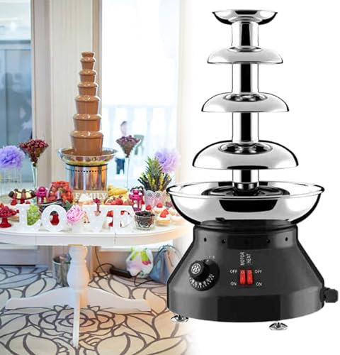 Máquina eléctrica de acero inoxidable con fuente de chocolate, duradera y elegante para fiestas en casa y restaurantes