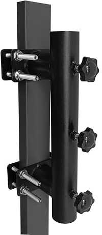 QUICK STAR Balkonklemme für Sonnenschirme, 28-38mm Durchmesser, Schwarz, Geländer- und Wandmontage Sonnenschirmhalter