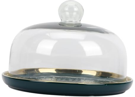 Sosoport Plateau De Service Pour Desserts Porcelaine Couvercle Verre Plateau Alimentaire Sécurisé Sans Danger Santé Adapté Pour Fêtes Et Célébrations