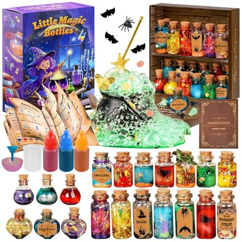 KENPOJO Kreative Zaubertrank Set Kinder, DIY Craft Zaubertränke Spielzeug ab 6 7 8 9 10 Jahre Mädchen, mit Magischer Kessel, Weihnachten Geburtstag Geschenk Zauberkasten Kinder ab 6 Mädchen Jungen
