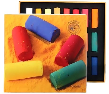 Gessetti pastello morbidi per artisti, 24 colori, forniture professionali artistiche, bastoncini pastello fatti a mano, dettagli da disegno e ampia area per ideale, facile da riporre e trasportare per