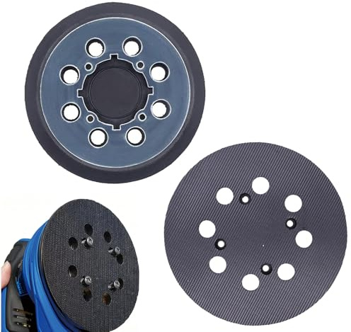 2 Pezzi Platorello Abrasivo, Platorello per Smerigliatrice, 125mm (5 Pollici) con 8 Fori, Compatibile per DWE6421, DWE6423, DCW210B e Altri Modelli di Levigatrice Orbitale, Ricambi con Hook e Loop