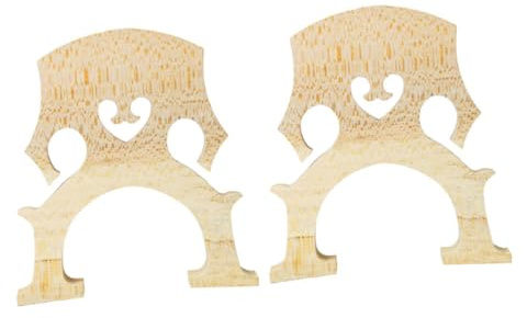 LIOOBO 2pcs Maple Cello Bridge Fitted Lightweight Professional Cello Parts with Natural Wood Grain for Enhanced Sound Quality and Easy Shaping Replacement