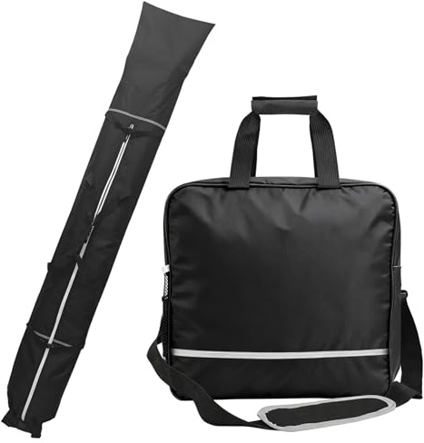 DeerDean Ski-Set Tasche mit 203cm Ski-Tasche und 40cm Skischuh-Tasche, wasserdicht, mit Reflexstreifen, für den sicheren Transport im Winterurlaub und Skiurlaub