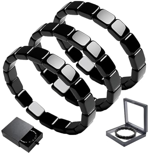 Genérico Pulsera de Hematita Hombre,Recupera La Confianza Pulsera De Hematita,Pulseras Hematita Hombre de Uso Diario y Formal, Regalo para Cumpleaños,Boda,Graduación,San Valentín (3pcs)