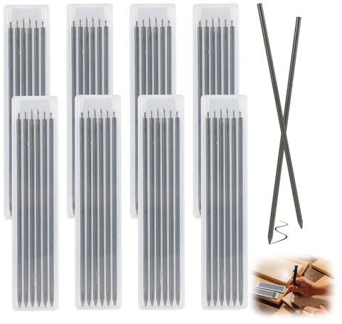 48 mine a matita per falegnami, 2,8 mm, per matita da carpentiere e pennarello profondo, set di mine di ricambio impermeabili per architetto, marcatura legno/metallo