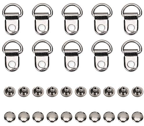 OVAQUIXI 100 Set Gancio per Lacci delle Scarpe Occhiello in Ottone Fibbia Rivetto Strumento 9x14mm per Borse in Pelle Riparazione Fai da Te
