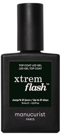 Manucurist - Top Coat Gel Semi Permanent Xtrem Flash™ Longue Durée - Vernis Semi Permanent sans TPO - Top Coat UV pour Vernis Gel UV - VSP Vegan - Nail Polish