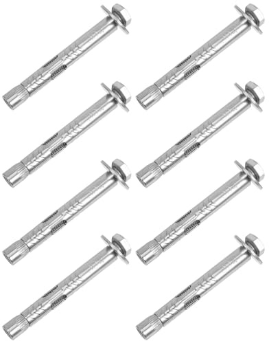 NIYANGLE Lot de 8 Boulons D’Ancrage à Expansion M6 X 60 MM en Acier Inoxydable 304 Écrous Hexagonaux Externes Chevilles de Fixation Murale Robustes pour Béton et Maçonnerie Industrielle