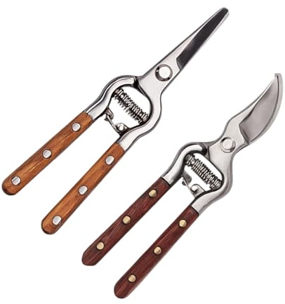 Whnbuij Cesoie Per Giardino - Tagliente A Bypass Multiuso Manuale,2 Pezzi Da Potatura In Acciaio Inossidabile,Per Giardinieri Fioristi Piante da Esterno Alberi da Frutto Fiori Prato