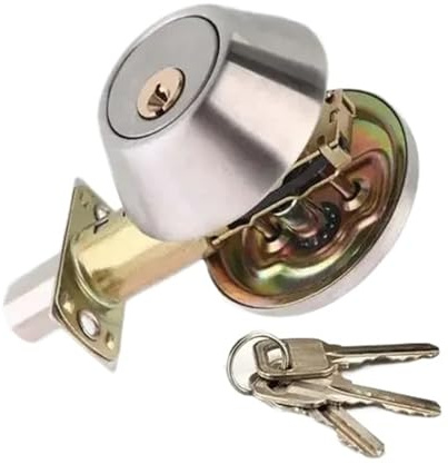 Cerradura Invisible For Puerta De Casa, Cerradura Redonda De Una Cara, Cerradura Antirrobo De Acero Inoxidable For Puerta Interior De Madera.