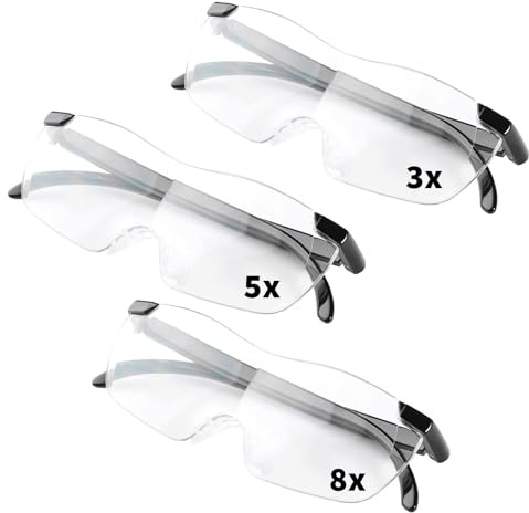 300% 500% 800% Magnifying Glasses for Hobbies, Non Light