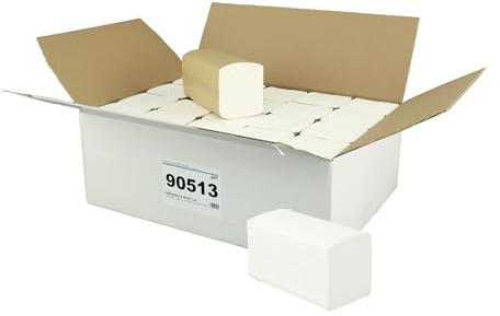 Premium Zellstoff-Papier/Falthandtücher | 3-lagig | hochwertig | 21,6x32 cm | plastikfrei | W-Falz -> Interfalz | für alle gängigen Spender | Lieferumfang: 20 x 125 = 2.500 Tücher im Karton