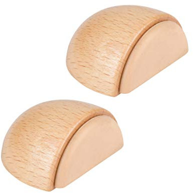 LouMaxx butée de porte adhésive en bois – 2 pièces – stop porte sol – bloc porte sol – à coller – Aspect hêtre