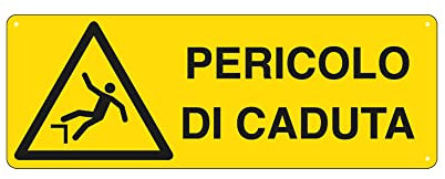 CARTELLO ALLUMINIO 35x12,5cm 'PERICOLO DI CADUTA' CARTELLI SEGNALATORI