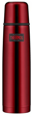 THERMOS LIGHT & COMPACT BEVERAGE BOTTLE 1l, cranberry red, Thermosflasche Edelstahl, Isolierflasche rot mit Trinkbecher, 24 h heiß / 24 h kalt, spülmaschinenfest, absolut dicht, BPA-frei