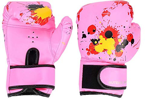 Guantoni da boxe, guantoni da boxe da ragazzo per bambina, guanti da combattimento per bambini(Pink)