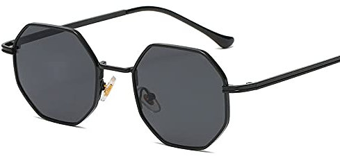 QWKLNRA Herren Sonnenbrille Schwarz Polarisierte Sport Sonnenbrille Gegen Uv Tragbare Herren Vintage Octagon Metall Sonnenbrille Für Damen Luxus Goggle Sonnenbrille Damen