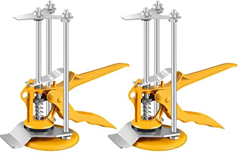 Geoyien Herramienta Elevación Azulejos, ajustador de altura de baldosas, resistente y duradero, adecuado para levantar y fijar azulejos, pisos, puertas y ventanas (amarillo, 2 piezas)