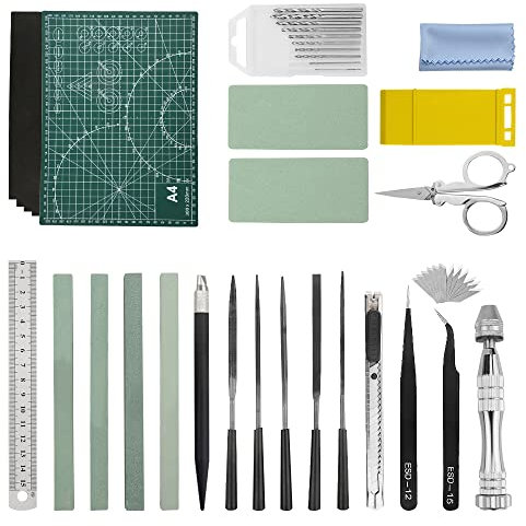 BGTXINGI 45Pcs Modeler Basic Tools Craft Set Gundam Model Tool Kit with Plastic Box for Model Assemble Car Model Building Repairing and Fixing DIY Craft Kit